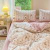 Juego de Ropa de Cama de Cuatro Piezas de Algodón Puro Grado Materno e Infantil de Nantong, Funda de Edredón Individual, Juego de Sábanas Ajustables de Tres Piezas para Dormitorio Estudiantil 4