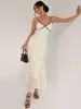 Vestido Bodycon de Cola de Sirena con Tirantes, Estilo Vacacional, Delgado, de Lunares, Moda Europea y Americana para Mujer 2026