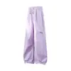 Calça de Verão Leve Plus Size Unissex de Perna Larga, à Prova de Vento, Impermeável, Secagem Rápida com Sensação de Gelo, Modelagem Ampla, Calça Paraquedas Protetora do Sol para Mulheres, Tendência