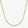 Collar Plano de Acero Inoxidable con Relieve de Moda y Sencillez Cadena Clásica Versátil de Acero de Titanio con Relieve para Hombres y Mujeres