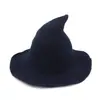 Chapéu de Bruxa Halloween Transfronteiriço Chapéu de Bruxa Casual de Gaze de Algodão Chapéu de Mago Pontudo Outono e Inverno Chapéu de Menina Mágica