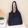 Bolsa tote bordada com letras em estilo coreano, nova bolsa de mão de nylon leve de grande capacidade para mulheres, bolsa de ombro casual transversal