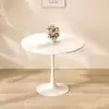 Mesa Redonda Blanca Nórdica, Estilo Tulipán, Mesa de Café Casual Estilo Ins, Mesa Redonda Minimalista para Reuniones, Mesa y Sillas para Té con Leche, Mesa de Comedor