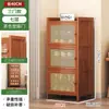 Gabinete para Zapatos de Entrada de Bambú para el Hogar Zapatero Simple de Múltiples Niveles Ahorrador de Espacio Gabinete de Almacenamiento para Pasillo Exterior de Casa de Alquiler