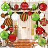 Fronteiriço Novo Pendente de Sinal de Pátio de Bola de Natal Grande Decorações de Natal para Gramado de Jardim ao Ar Livre