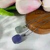 2023 Nuevo Collar de Piedra Natural Cuadrada Pequeña Colgante de Cristal sin Forma Ágata Femenino Explosiones de Siete Colores