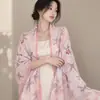 Elegante Bufanda Larga de Seda, Moderna Bufanda de Seda Delgada de Verano Protectora del Sol, Chal de Gasa para Mujer, Bufanda Grande de Seda de Alta Gama