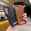 Funda de Cuero con Patrón de León Estampado y Tacto Suave para Teléfono Samsung S23Ultra S24FE Cubierta Protectora Resistente a Caídas