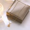Colar Estrela Inteligente de Seis Pontas em Ouro Rosa 18K Estilo K Feminino Elegante Popular Estilo Quente Corrente para Clavícula Joia Pingente de Aço Titânio