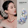 Estilo de Noche de Liu Yifei Gypsophila Flor Artificial Pasador Princesa del Castillo Vestido Pintura al Óleo Flor para el Cabello Pin de Pato