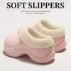 Pantuflas ECAC Impermeables con Forro de Piel para Mujer Otoño/Invierno 2026 Calzado de Exterior Moda Sencillo Acolchadas con Algodón Espeso
