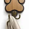 Colgador de llaves de madera con diseño de pata de gato simple con impresión 2D plana de alta definición, soporte de pared con forma de pata de gato bicolor