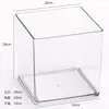 Tamaño pequeño Transparente Cuadrado Acrílico Cilindro Cuadrado Maceta Caja de Flores Maceta para Suculentas Arreglo Floral Cilindro Cuadrado Caja de Empaque para Ramo de Flores Frescas