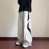 Pantalones casuales de trabajo para hombre estilo americano con bloques de color, pantalones rectos holgados para exteriores de primavera y otoño, pantalones deportivos modernos de secado rápido para hombre