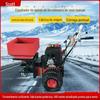Equipamento pequeno de remoção de neve e sal de estrada empurrado à mão espalhador de agente de derretimento de neve máquina pulverizadora de neve e gelo de estrada