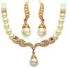 Set de Collar y Aretes de Aleación con Diamantes y Perlas de Venta Caliente en Aliexpress Europeo y Americano, Juego de Dos Piezas Listo para la Venta