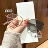 Gafas para miopía que cambian de color incrustadas con perlas, moda transfronteriza para mujer, gafas bloqueadoras de luz azul, para cara descubierta, estilo coreano, rejuvenecedoras, con temperamento, lentes que cambian de color