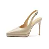 1086B Zapatos de Tacón Súper Altos Elegantes para Mujer de Charol Sexy con Punta Aguda Tacón de Aguja con Cabeza Envuelta Sandalias de Mujer sin Dedos