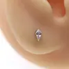 Astmf136 Liga de Titânio Rosca Interna M0.9 Forma de Diamante Zircônia Brincos Piercing de Osso da Orelha Joias Fabricante Atacado