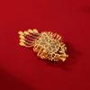 Broche Nantianmen de Plata Esterlina con Baño de Oro Antiguo Natural, Borla Étnica China, Broche de Hebilla Segura, Joyería de Palacio
