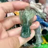 Cristal Branco Natural Cristal de Morango Lápis Lazúli Pedra Bruta Esculpido Anjo Rezando Estatueta Decoração de Escritório Ornamento de Mesa