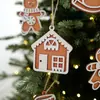 Hombre de Jengibre Decoración Navideña de Madera Copo de Nieve Marca de Madera Colgante de Hombre de Jengibre Candelabro para Árbol de Navidad Disfraz Festivo