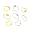 Cierre de Tornillo Geométrico de Cobre Chapado en Oro de 18 Quilates Microincrustado con Diamante Collar Cierre Conector de Cadena DIY Cierre de Extremo para Joyería