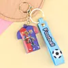 Pingente de borracha macia de camisa do Messi número 7, chaveiro criativo para carro, decoração de Copa do Mundo, presente comemorativo para estudantes