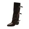 Botas de jinete nuevas de tacón alto geniales, tacón grueso, botas de caña alta versátiles, botas de moda retro 2026, elegantes botas largas de otoño para mujer