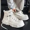 Zapatos Casuales de Moda de Caña Alta con Suela Gruesa Nuevo Estilo Otoño/Invierno para Hombres Jóvenes Estilo Callejero de Moda Calzado Deportivo Individual que Aumenta la Altura para Hombres