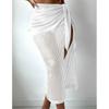 Traje de Baño Transparente con Huecos y Atar Nuevo Estilo Transfronterizo Europeo y Americano Amazon Falda de Playa para Cubrir Cuerpo Completo Ajustada a la Cadera para Mujer