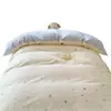 Conjunto de três peças estampado de algodão puro de alta qualidade estilo Ins para dormitório estudantil, lençol de solteiro e lençol com elástico de algodão, atraente