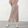 Falda de Flecos Plisada para Mujer Otoño e Invierno Miyake 2023 Nuevo Estilo Sentido del Diseño Nicho Cintura Alta Adelgazante Cadera Falda Recta