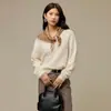 Suéter de Punto Cepillado de Cachemira Perezoso para Mujer Tejido de una Sola Pieza sin Costuras Cuello en V Ropa para Vestir en Capas de Principios de Otoño Ropa Interior Base de Lana