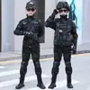 Conjunto de Uniforme Camuflado de Forro Polar para Invierno para Estudiantes de Primaria y Secundaria, Uniformes de Entrenamiento Militar para Niños y Niñas, Ropa de Entrenamiento de Fuerzas Especiales