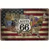 Día de la Independencia Estilo Retro Bandera Americana Pintura en Lata Logo Metálico de Lata Decoración de Pared Garaje Cafetería Bar