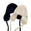 Orejeras de punto de mohair para mujer otoño e invierno que hacen que la cara se vea pequeña, esquí cálido con cordones, gorro Lei Feng que combina con todo, gorro de lana tipo bolsa para la cabeza