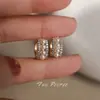 Pendientes de Perla Incrustados con Diamantes de Lujo Ligero, Estilo Nuevo, Estilo Retro de Nicho, Pendientes de Círculo Incrustados con Diamantes, Pendientes Versátiles de Lujo Ligero para Mujer