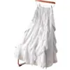 Falda Irregular de Gasa para Mujer Verano 2025 Nueva Falda de Pastel con Encaje y Volantes Falda Grande Vestido A-line Midi