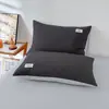2026 Algodón Puro Color Sólido Sin Estampar Algodón Lavado Funda de Almohada Individual Pieza Individual