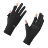 Luvas de Proteção Solar Femininas Resistentes a UV Tela Sensível ao Toque Outdoor Dirigindo Antiderrapantes Proteção Solar Verão Leves Equitação Luvas de Seda de Gelo