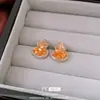 Pendientes de Calabaza de Vidrio con Circonita de Aguja Plateada, Nuevo Diseño Estilo Chino, Pendientes de Alta Gama, Lujo Ligero, Exquisitos, de Nicho, Versátiles