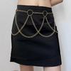 Cadena de Cintura de Aro Grande con Borlas de Metal para Mujer, Cadena de Pantalones Punk de Moda para Escenario, Accesorio de Cintura Hip-Hop de Moda