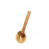 Cepillo para ollas de color marrón coco natural cepillo de cocina cepillo para limpiar tazones cepillo doméstico de mango largo artefacto para ollas fabricante de cepillo para ollas con mango de madera