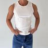 Cintura de sentido avanzado hilo de costura apretado elástico secado rápido transpirable para hombre verano sin mangas fitness entrenamiento deportivo traje