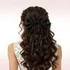 Novo Presilha de Cabelo Infantil Dupla Camada com Laço Super Fada Rede na Parte de Trás da Cabeça Longa Fluida Temperamento Presilha de Mola Acessórios de Cabelo