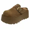 Zuecos de Mujer Estilo Birkenstock con Plataforma de Suela Gruesa para Aumentar la Altura, para Uso en Exteriores, Modelo Nuevo Primavera 2026, Zapatos de Caña Baja para Mujeres Bajitas