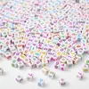 6*6mm branco mais cor cubo de contas digitais contas de acrílico quadrado contas soltas contas feitas à mão acessórios de joias DIY