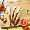 Atacado do Fabricante Mini Raspador de Madeira com Cabo para Assar Conjunto de Quatro Batedores de Ovos Pincéis Ferramentas de Panificação Uso Doméstico DIY