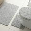 Alfombra Absorbente para Baño Amazon Felpudo para Inodoro Juego de Tres Piezas para Baño Felpudo para Piso Alfombrilla en Forma de U para Inodoro Felpudo Antideslizante
